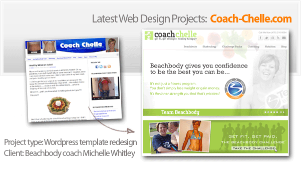 beachbody coach michelle whitley wordpress site redesign project